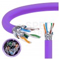 Kabel sieciowy S/FTP kat.7A skrętka 4x2x0,57mm wewnętrzny Dca bezhalogenowy LSOH fioletowy Molex
