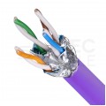 Kabel sieciowy S/FTP kat.7A skrętka 4x2x0,57mm wewnętrzny Dca bezhalogenowy LSOH fioletowy Molex