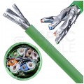 Kabel sieciowy S/FTP kat.8.2 skrętka 4x2x0,6mm wewnętrzny Dca bezhalogenowy LSOH zielony DIGITUS