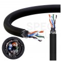 Kabel sieciowy S/UTP kat.5e skrętka 4x2x0,48mm zewnętrzny suchy PVC czarny linka BiTsound Bitner