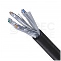 Kabel sieciowy U/FTP kat.6A skrętka 4x2x0,57mm zewnętrzny suchy PE czarny Alantec