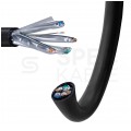 Kabel sieciowy U/FTP kat.6A skrętka 4x2x0,57mm zewnętrzny suchy PE czarny Alantec
