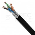 Kabel sieciowy U/FTP kat.6A skrętka 4x2x0,57mm zewnętrzny żelowany PE czarny Alantec