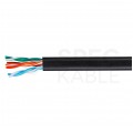 Kabel sieciowy U/UTP kat.5 skrętka 4x2x0,58mm wewnętrzny PVC czarny linka Telegärtner