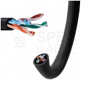 Kabel sieciowy U/UTP kat.5 skrętka 4x2x0,58mm wewnętrzny PVC czarny linka Telegärtner