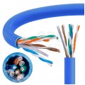 Kabel sieciowy U/UTP kat.5e skrętka 4x2x0,48mm wewnętrzny FRPVC niebieski linka Alantec