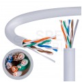 Kabel sieciowy U/UTP kat.5e skrętka 4x2x0,48mm wewnętrzny FRPVC szary linka Alantec