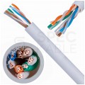 Kabel sieciowy U/UTP kat.5e skrętka 4x2x0,48mm wewnętrzny FRPVC szary linka Alantec