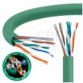 Kabel sieciowy U/UTP kat.5e skrętka 4x2x0,48mm wewnętrzny FRPVC zielony linka Alantec
