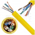 Kabel sieciowy U/UTP kat.5e skrętka 4x2x0,48mm wewnętrzny FRPVC żółty linka Alantec