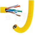 Kabel sieciowy U/UTP kat.5e skrętka 4x2x0,48mm wewnętrzny FRPVC żółty linka Alantec