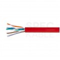 Kabel sieciowy U/UTP kat.5e skrętka 4x2x0,48mm wewnętrzny PVC czerwony linka Alantec