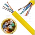 Kabel sieciowy U/UTP kat.5e skrętka 4x2x0,51mm wewnętrzny FRPVC żółty Alantec