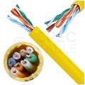 Kabel sieciowy U/UTP kat.5e skrętka 4x2x0,51mm wewnętrzny PVC żółty Molex
