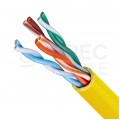 Kabel sieciowy U/UTP kat.5e skrętka 4x2x0,51mm wewnętrzny PVC żółty Molex