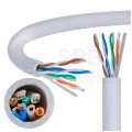 Kabel sieciowy U/UTP kat.5e skrętka 4x2x0,51mm wewnętrzny wzmocniony FRPVC szary STRONG Alantec