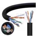 Kabel sieciowy U/UTP kat.5e skrętka 4x2x0,51mm zewnętrzny suchy PE czarny Alantec