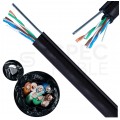 Kabel sieciowy U/UTP kat.5e skrętka 4x2x0,51mm zewnętrzny suchy z linką nośną PE czarny Maxcable