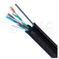 Kabel sieciowy U/UTP kat.5e skrętka 4x2x0,51mm zewnętrzny suchy z linką nośną PE czarny Maxcable