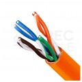 Kabel sieciowy U/UTP kat.5e skrętka 4x2x0,5mm wewnętrzny Dca bezhalogenowy LSOH pomarańczowy Bitner