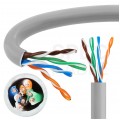 Kabel sieciowy U/UTP kat.5e skrętka 4x2x0,5mm wewnętrzny PVC szary NEKU