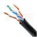 Kabel sieciowy U/UTP kat.5e skrętka 4x2x0,5mm zewnętrzny suchy PE czarny NEKU