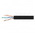 Kabel sieciowy U/UTP kat.5e skrętka 4x2x0,5mm zewnętrzny suchy PE czarny NEKU