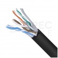 Kabel sieciowy U/UTP kat.5e skrętka 4x2x0,5mm zewnętrzny suchy PE czarny Q-LANTEC