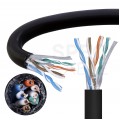 Kabel sieciowy U/UTP kat.5e skrętka 4x2x0,5mm zewnętrzny suchy PE czarny Q-LANTEC