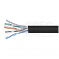 Kabel sieciowy U/UTP kat.5e skrętka 4x2x0,5mm zewnętrzny suchy PE czarny Q-LANTEC