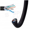 Kabel sieciowy U/UTP kat.5e skrętka 4x2x0,5mm zewnętrzny suchy PE czarny Q-LANTEC