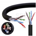 Kabel sieciowy U/UTP kat.5e skrętka 4x2x0,5mm zewnętrzny suchy PE czarny SATEC