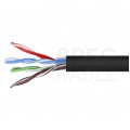 Kabel sieciowy U/UTP kat.5e skrętka 4x2x0,5mm zewnętrzny suchy PE czarny SATEC