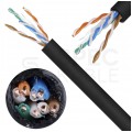 Kabel sieciowy U/UTP kat.5e skrętka 4x2x0,5mm zewnętrzny suchy PE czarny SecurityNET