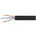 Kabel sieciowy U/UTP kat.5e skrętka 4x2x0,5mm zewnętrzny suchy PE czarny SecurityNET