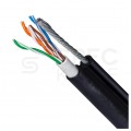 Kabel sieciowy U/UTP kat.5e skrętka 4x2x0,5mm zewnętrzny suchy z linką nośną PE czarny SATEC