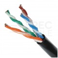 Kabel sieciowy U/UTP kat.5e skrętka 4x2x0,5mm zewnętrzny żelowany PE czarny NEKU