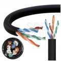 Kabel sieciowy U/UTP kat.5e skrętka 4x2x0,5mm zewnętrzny żelowany PE czarny NEKU