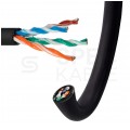 Kabel sieciowy U/UTP kat.5e skrętka 4x2x0,5mm zewnętrzny żelowany PE czarny NEKU