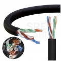 Kabel sieciowy U/UTP kat.5e skrętka 4x2x0,5mm zewnętrzny żelowany PE czarny SecurityNET