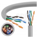 Kabel sieciowy U/UTP kat.6 skrętka 4x2x0,54mm wewnętrzny PVC szary NEKU