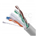 Kabel sieciowy U/UTP kat.6 skrętka 4x2x0,56mm wewnętrzny B2ca bezhalogenowy LSOH szary NEKU