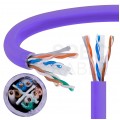 Kabel sieciowy U/UTP kat.6 skrętka 4x2x0,57mm wewnętrzny B2ca bezhalogenowy LSOH fioletowy Alantec