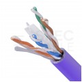 Kabel sieciowy U/UTP kat.6 skrętka 4x2x0,57mm wewnętrzny B2ca bezhalogenowy LSOH fioletowy Alantec