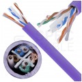 Kabel sieciowy U/UTP kat.6 skrętka 4x2x0,57mm wewnętrzny B2ca bezhalogenowy LSOH fioletowy Alantec