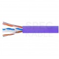 Kabel sieciowy U/UTP kat.6 skrętka 4x2x0,57mm wewnętrzny B2ca bezhalogenowy LSOH fioletowy Alantec