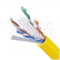 Kabel sieciowy U/UTP kat.6 skrętka 4x2x0,57mm wewnętrzny B2ca bezhalogenowy LSOH żółty Alantec
