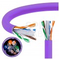 Kabel sieciowy U/UTP kat.6 skrętka 4x2x0,57mm wewnętrzny PVC fioletowy DIGITUS