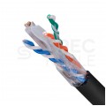 Kabel sieciowy U/UTP kat.6 skrętka 4x2x0,57mm zewnętrzny suchy PE czarny Alantec