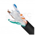 Kabel sieciowy U/UTP kat.6 skrętka 4x2x0,57mm zewnętrzny żelowany PE czarny Alantec